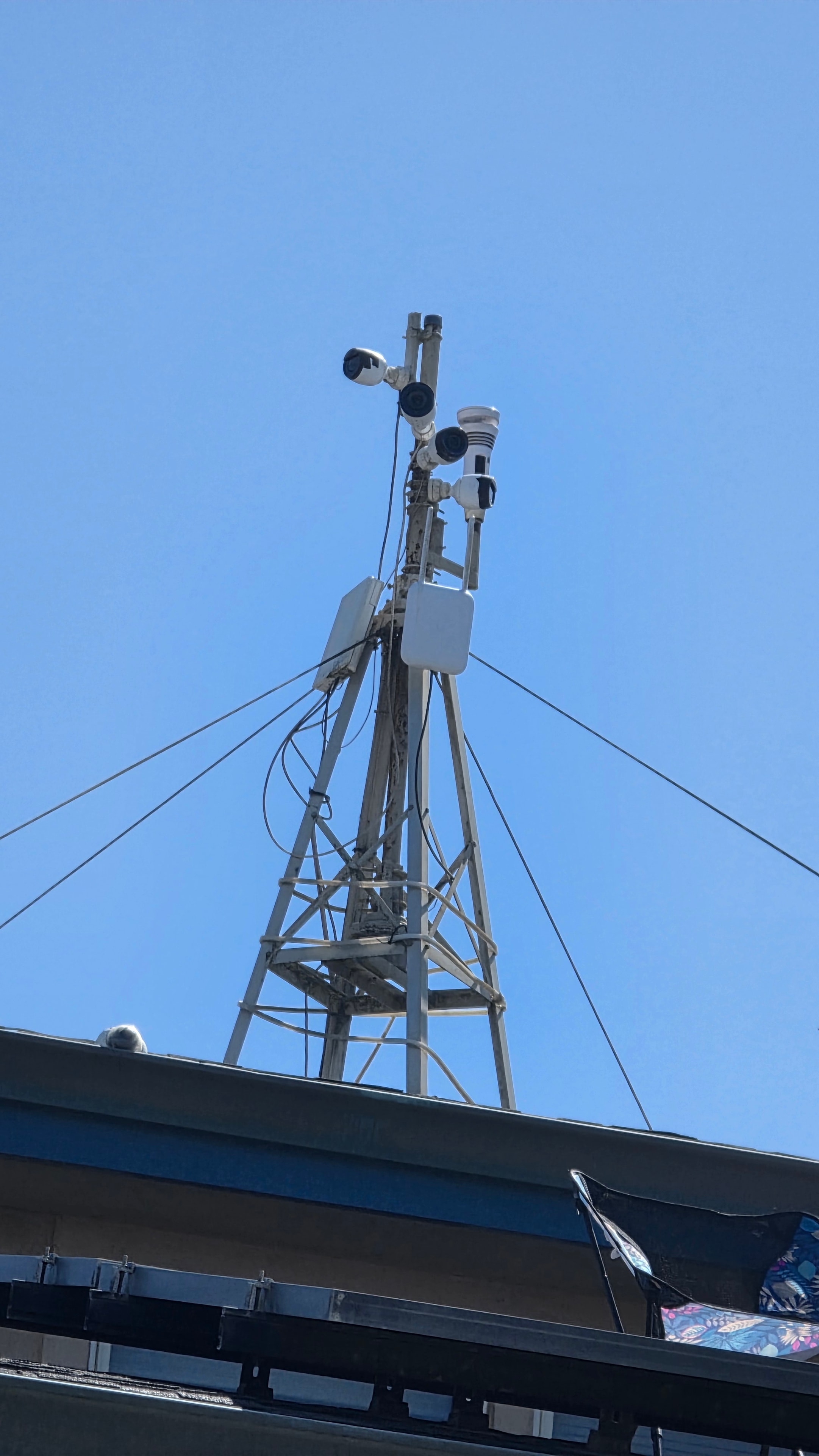 Coastal instrument mast against a Pacifica blue sky